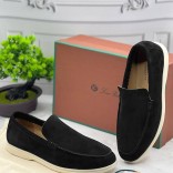 Замшевые лоферы Loro Piana Summer Walk - Black