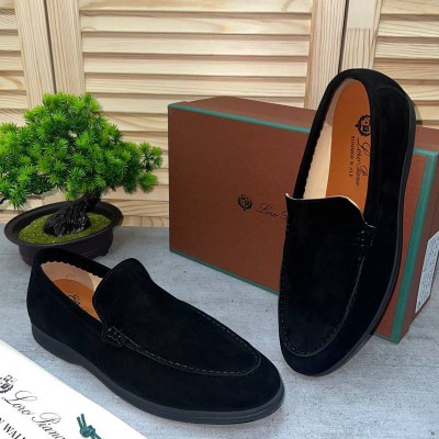 Замшевые лоферы Loro Piana Summer Walk - Black