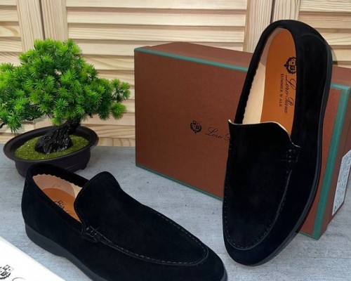 Замшевые лоферы Loro Piana Summer Walk - Black