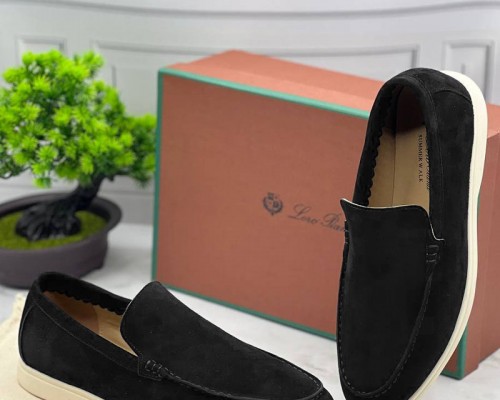 Замшевые лоферы Loro Piana Summer Walk - Black