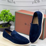 Замшевые лоферы Loro Piana Summer Walk - Blue
