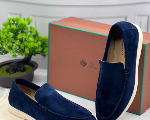 Замшевые лоферы Loro Piana Summer Walk - Blue