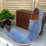 Замшевые лоферы Loro Piana Summer Walk - Blue