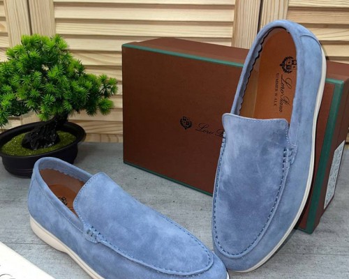 Замшевые лоферы Loro Piana Summer Walk - Blue