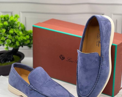 Замшевые лоферы Loro Piana Summer Walk - Blue