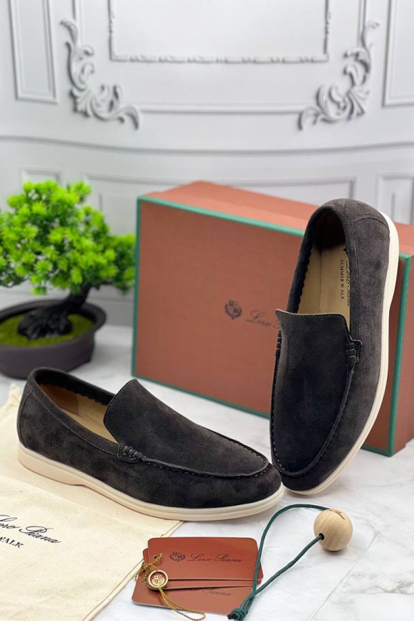 Замшевые лоферы Loro Piana Summer Walk - Dark Grey Замшевые лоферы Loro Piana Summer Walk - Dark Grey