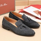 Замшевые лоферы Loro Piana tassel - Grey