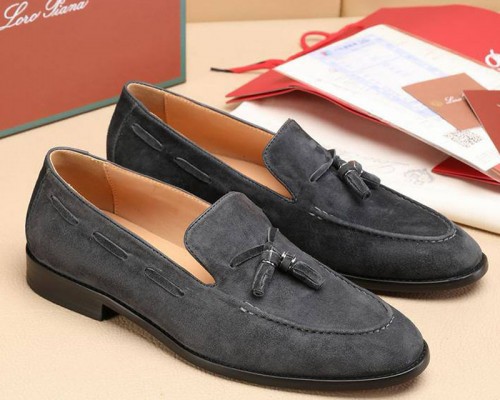 Замшевые лоферы Loro Piana tassel - Grey