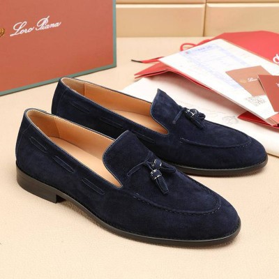 Замшевые лоферы Loro Piana tassel - Navy