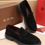 Замшевые лоферы Loro Piana Travis - Black