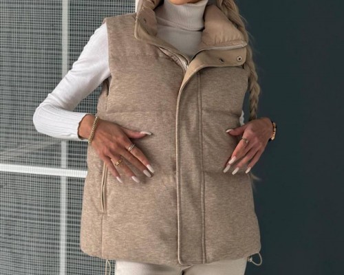 Женская бежевая жилетка Loro Piana premium