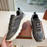 Женские кожаные кроссовки Loro Piana Premium - Grey