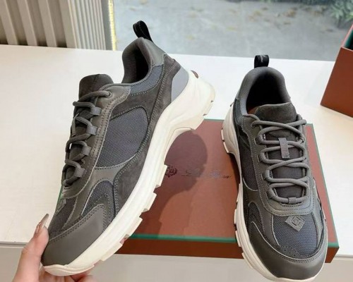 Женские кожаные кроссовки Loro Piana Premium - Grey