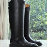 Женские кожаные сапоги Loro Piana premium - Black