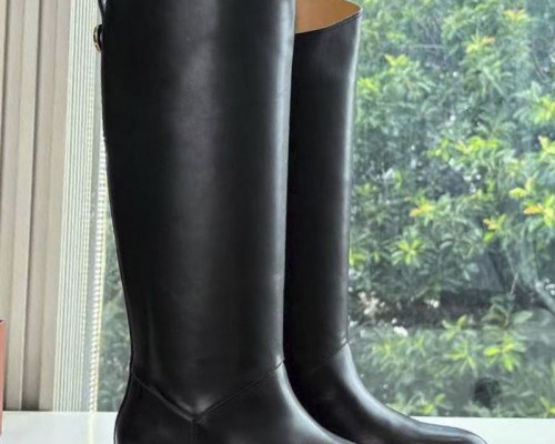 Женские кожаные сапоги Loro Piana premium - Black