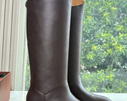 Женские кожаные сапоги Loro Piana premium - Brown