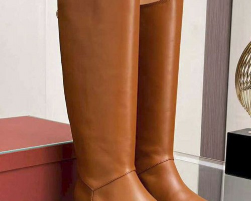 Женские кожаные сапоги Loro Piana premium - Chestnut