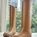 Женские кожаные сапоги Loro Piana premium - Chestnut