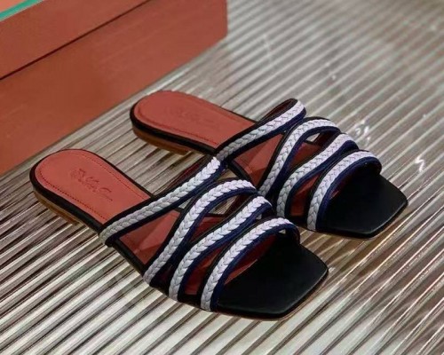 Женские кожаные шлёпанцы Loro Piana Premium