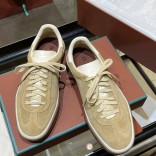 Женские замшевые кроссовки Loro Piana Premium - Beige