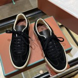 Женские замшевые кроссовки Loro Piana Premium - Black