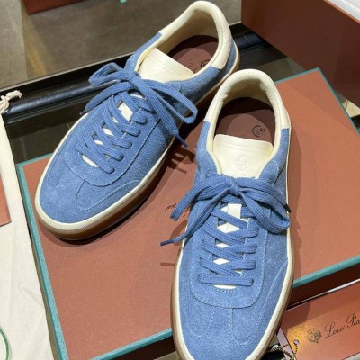 Женские замшевые кроссовки Loro Piana Premium - Blue