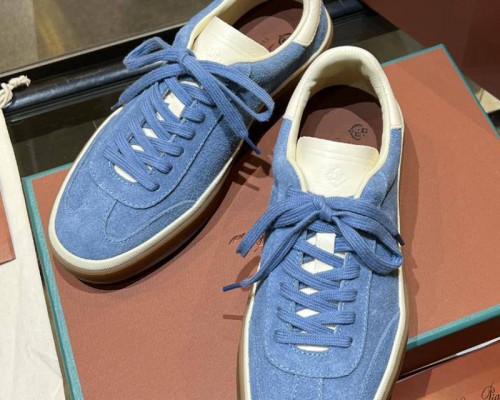 Женские замшевые кроссовки Loro Piana Premium - Blue