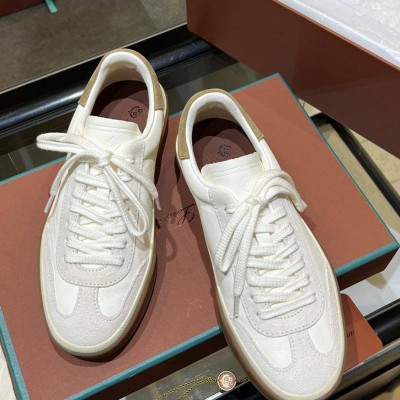 Женские замшевые кроссовки Loro Piana Premium - White