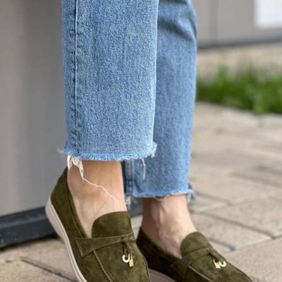 Женские замшевые лоферы Loro Piana Open Walk