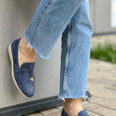 Женские замшевые лоферы Loro Piana Open Walk