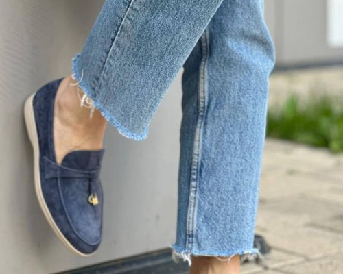 Женские замшевые лоферы Loro Piana Open Walk