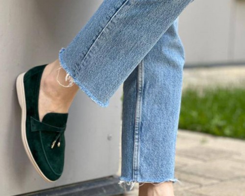 Женские замшевые лоферы Loro Piana Open Walk