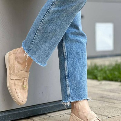 Женские замшевые лоферы Loro Piana Open Walk