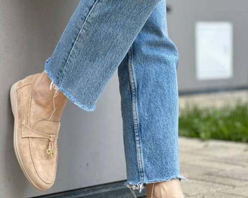 Женские замшевые лоферы Loro Piana Open Walk