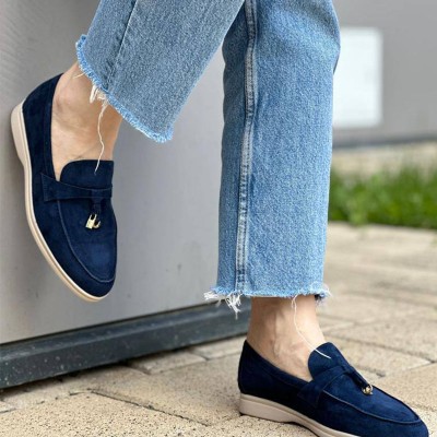 Женские замшевые лоферы Loro Piana Open Walk