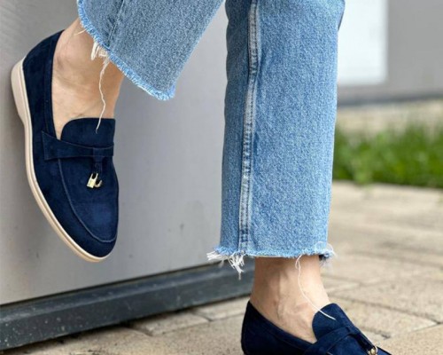 Женские замшевые лоферы Loro Piana Open Walk