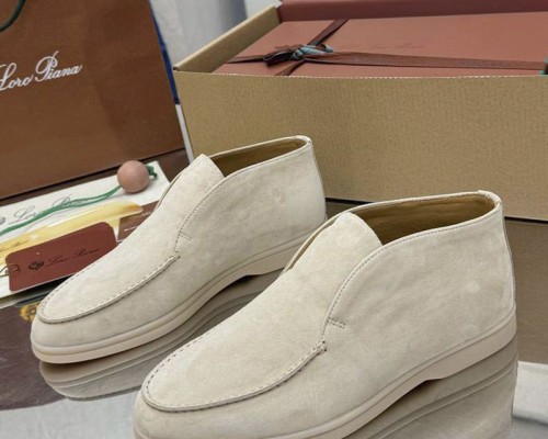 Женские замшевые лоферы Loro Piana premium - Beige