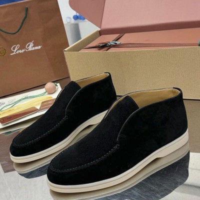 Женские замшевые лоферы Loro Piana premium - Black