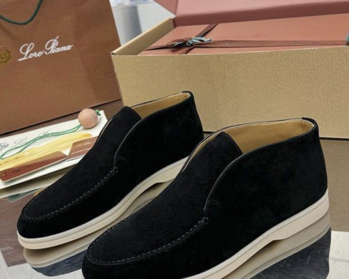 Женские замшевые лоферы Loro Piana premium - Black