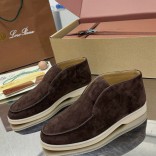 Женские замшевые лоферы Loro Piana premium - Brown