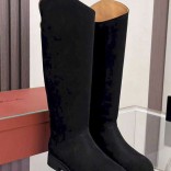 Женские замшевые сапоги Loro Piana premium - Black
