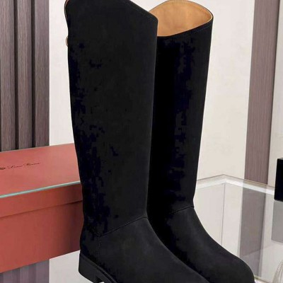 Женские замшевые сапоги Loro Piana premium - Black