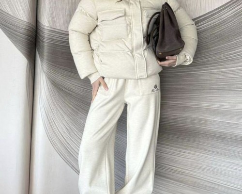 Женский костюм тройка на флисе Loro Piana premium - Beige