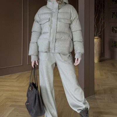 Женский костюм тройка на флисе Loro Piana premium - Beige