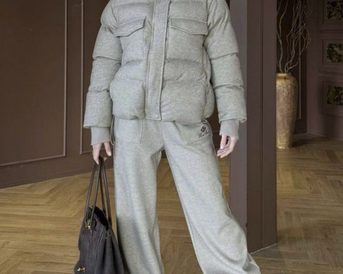 Женский костюм тройка на флисе Loro Piana premium - Beige