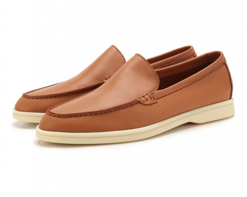 Кожаные лоферы Summer Walk ярко-коричневые