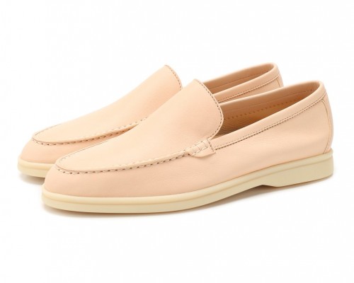 Кожаные лоферы Summer Walk персиковые