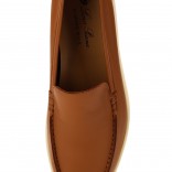 Кожаные лоферы Summer Walk каштановые