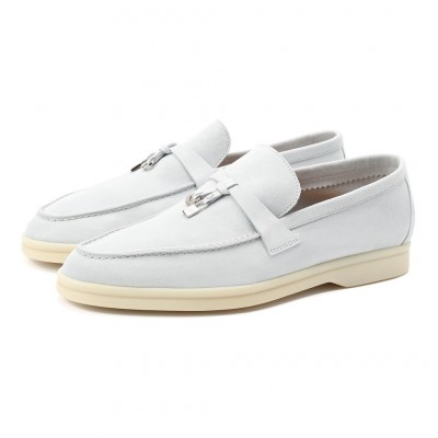 Замшевые лоферы Summer Charms Walk белые