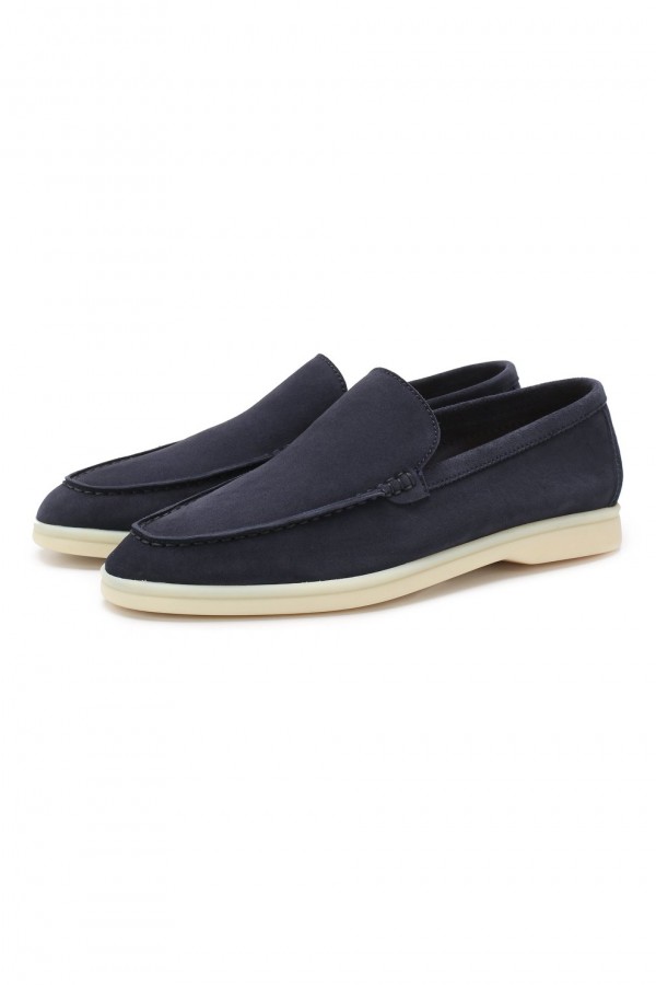 Замшевые лоферы Summer Walk серо-синие